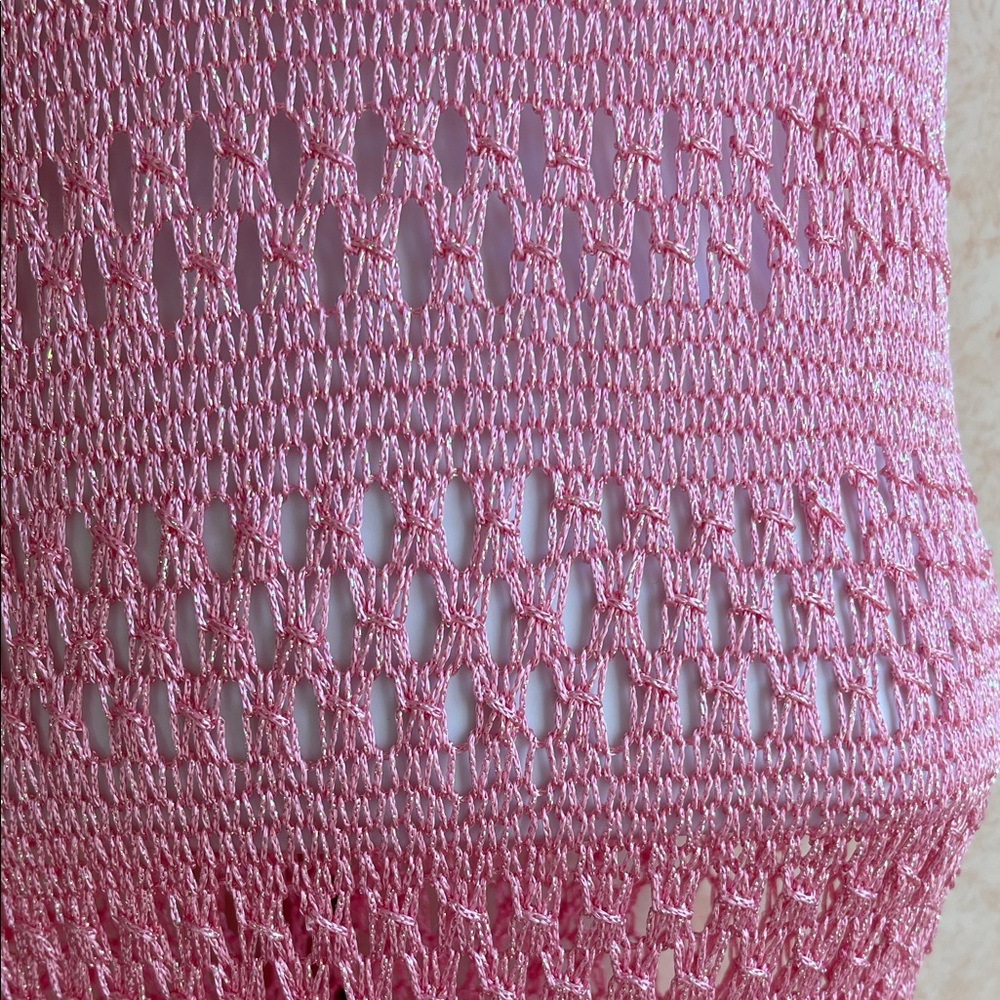 Handmade Pink Mesh Maxi Dress - Picture 4 of 12